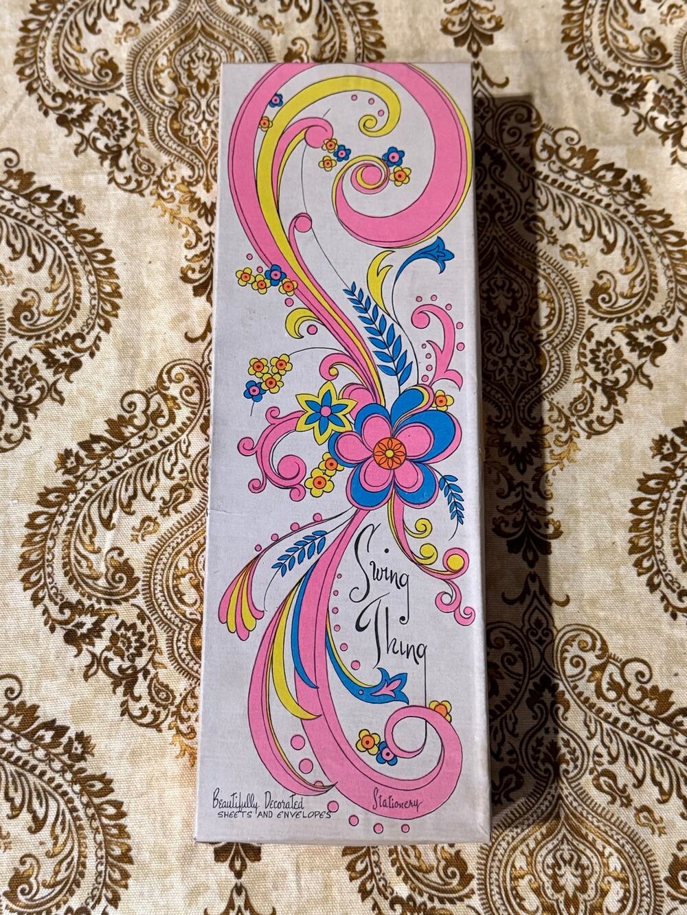 Vintage 1970s "Swing Thing" Floral Stationery Set - Boxed Sheets & Envelopes